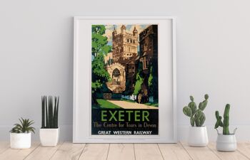 Exeter, le centre de Tours dans le Devon - Impression artistique Premium