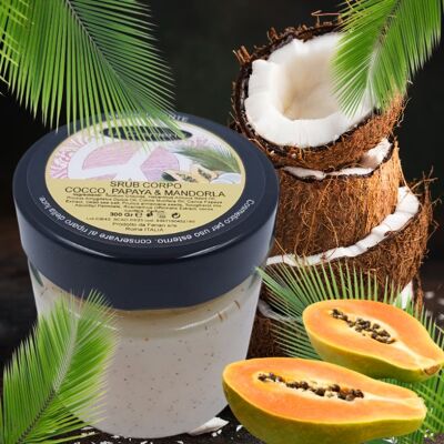 Coconut, Papaya and Almond body scrub 300gr