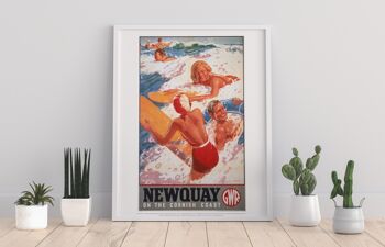 Newquay sur la côte des Cornouailles - 11X14" Premium Art Print