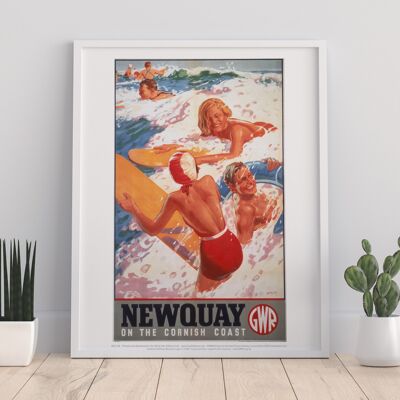Newquay On The Cornish Coast - 11X14” Premium Art Print