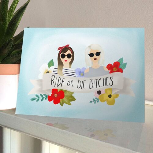 Ride or Die friendship card