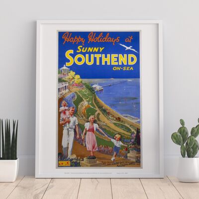 Sunny Southend On Sea - Happy Holidays - Premium Art Print