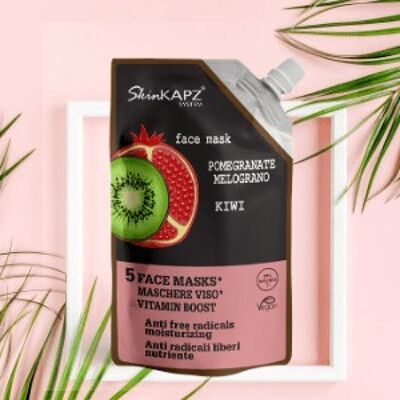 SkinKAPZ System mascarilla facial de granada y kiwi hidratante anti radicales libres 80 ml