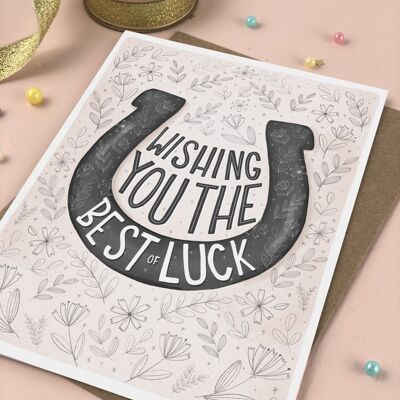 Best of Luck Horseshoe Good Luck Support Card