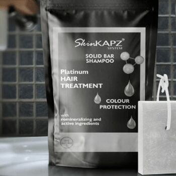 SkinKAPZ shampoing solide platine collagène protection couleur 50g