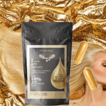 SkinKAPZ 2 step in 1 gold hair volume and shine (peeling + masque capillaire) 1