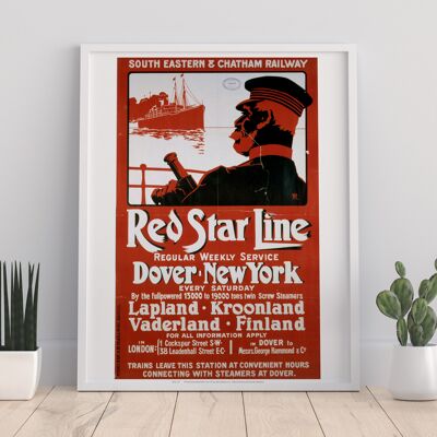 Red Star Line, Dover - New York - 11X14” Premium Art Print