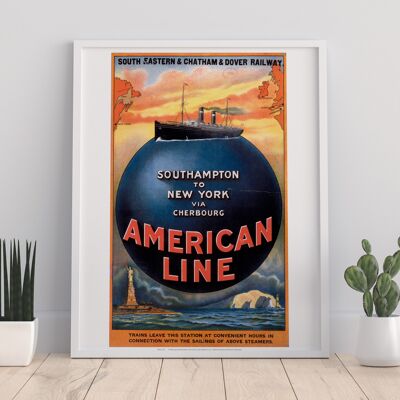 American Line, Southampton To New York - Premium Art Print