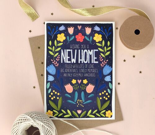 New Home Mile Hangovers Funny Folk Art New Home Card