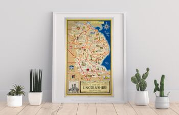 Une carte du Lincolnshire - Cathédrale de Lincoln - Impression artistique