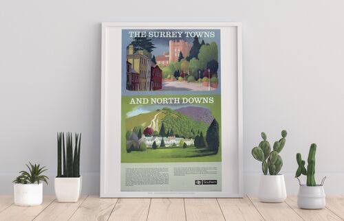 The Surrey Towns And North Downs - 11X14” Premium Art Print