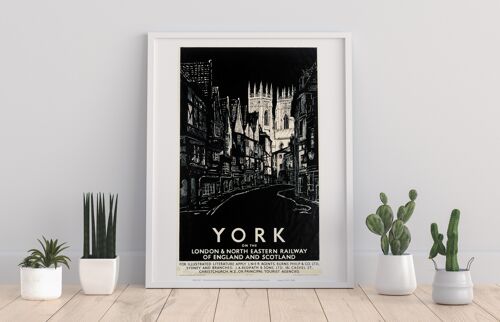 York On The Lner - Black And White - Premium Art Print