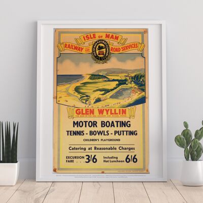 Isle Of Man - Glen Wyllin Motor Boating - Premium Art Print