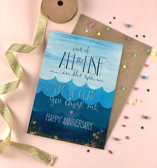 All the fish in the sea anniversary card