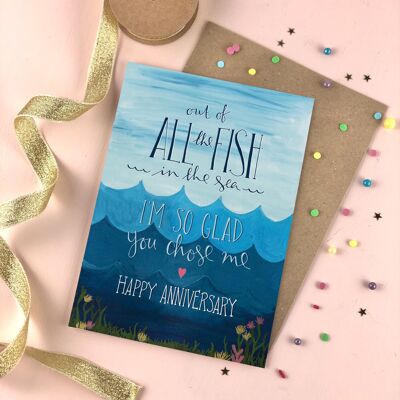 All the fish in the sea anniversary card