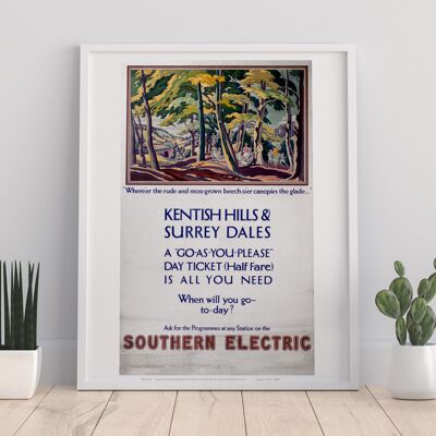 Kentish Hills And Surrey Dales Southern Electric Art Print