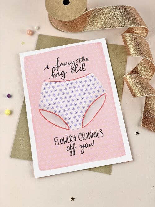 Granny pants Valentines card