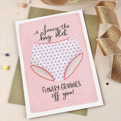 Granny pants Valentines card