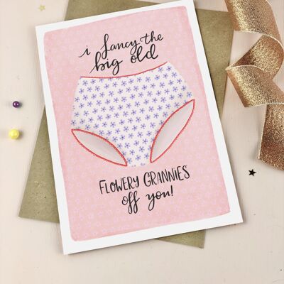 Granny pants Valentines card