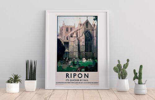 Ripon It's Quicker By Rail Lner - 11X14” Premium Art Print