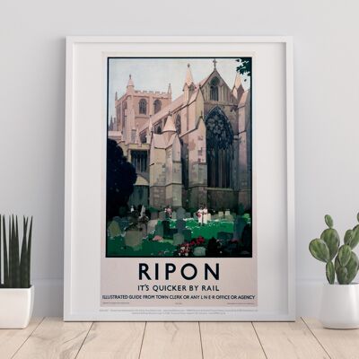 Ripon It's Quicker By Rail Lner - 11X14” Premium Art Print