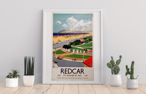 Redcar - It's Quicker By Rail - 11X14” Premium Art Print