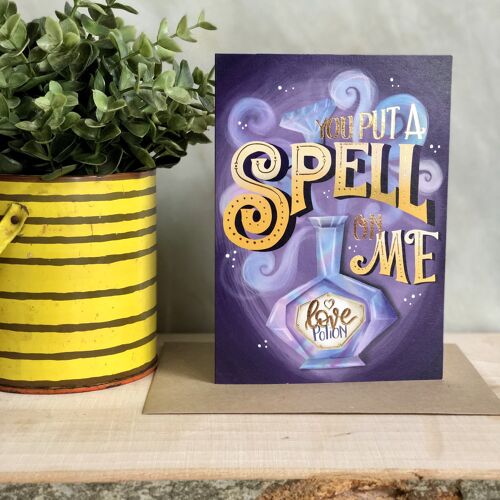 Spell on me valentines and love card