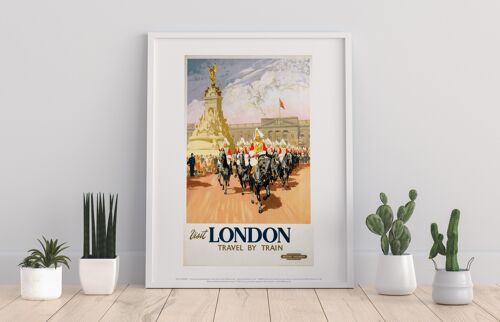 Visit London Travel By Train - 11X14” Premium Art Print