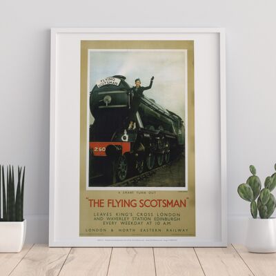 Woman Waiving From The Flying Scotsman - Premium Art Print