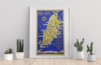 Carte de l'île de Man - 11X14" Premium Art Print