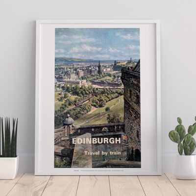 Edinburgh Travel By Train - Castle Poster - Art Print