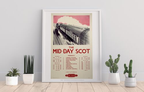 The Mid-Day Scot - British Railways Timetable - Art Print