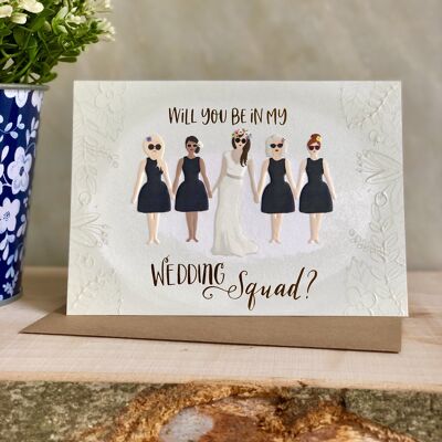 Wedding squad bridesmaid card