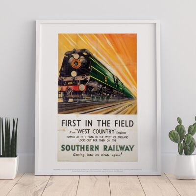 First In The Field West Country Engines - Railway Art Print