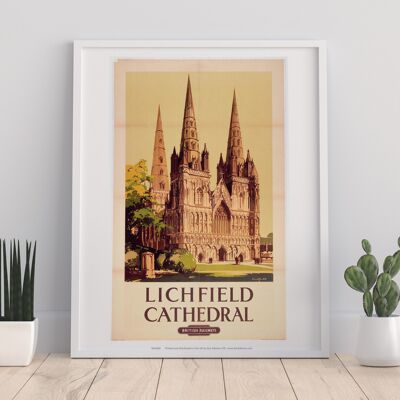 Lichfield Cathedral - British Railways - Premium Art Print