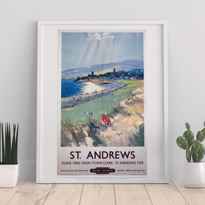 St Andrews Coast - British Railway Painting - Art Print