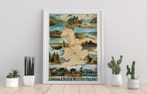 London And North Western Railway Map - Premium Art Print