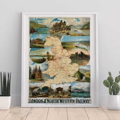 London And North Western Railway Map - Premium Art Print