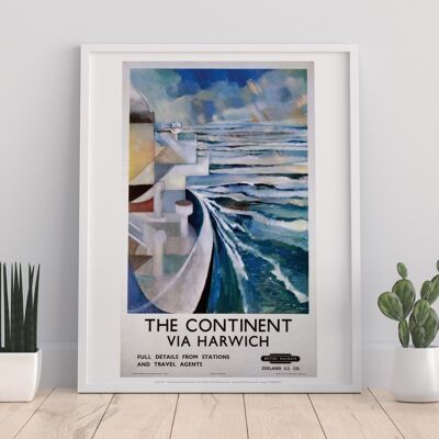 Continent Via Harwich - Boat And Sea - Premium Art Print