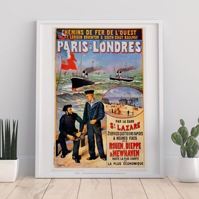 Paris A Londres - Sailors Par La Gare - Premium Art Print