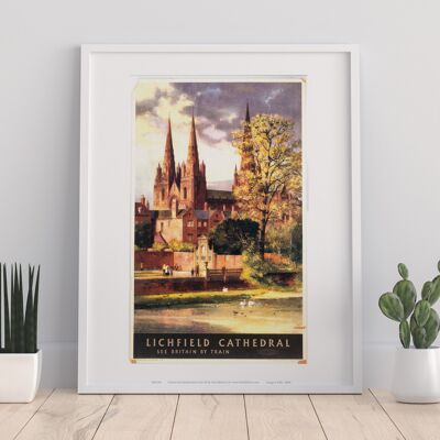 Lichfield Cathedral - See Britain By Train - Art Print