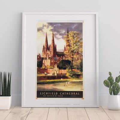 Lichfield Cathedral - See Britain By Train - Art Print