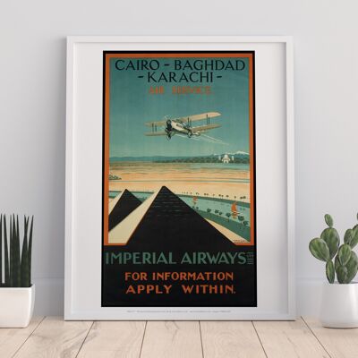 Imperial Airways - Cairo Baghdad Karachi - Art Print