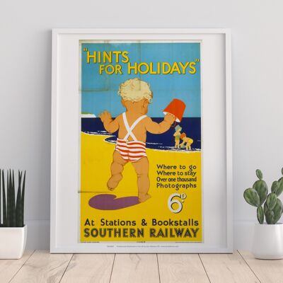 Hints For Holidays By Southern Railway - Premium Art Print