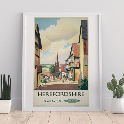 Herefordshire - Travel By Rail - 11X14” Premium Art Print
