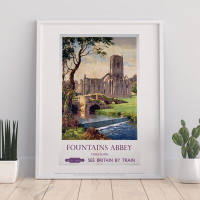 Fountains Abbey Yorkshire - British Railways - Art Print
