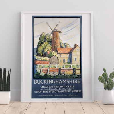 Buckinghamshire - Beauty Spots Windmill - Premium Art Print