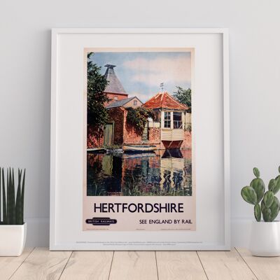 Hertfordshire - See England By Rail British - Art Print