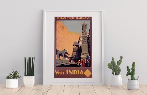 Ellora - Visit India Indian State Railways - Art Print