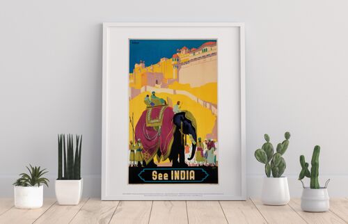 See India - Elephant - 11X14” Premium Art Print